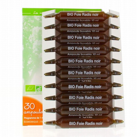 3 CHÊNES BIO FOIE radis noir et artichaut boite 30 ampoules