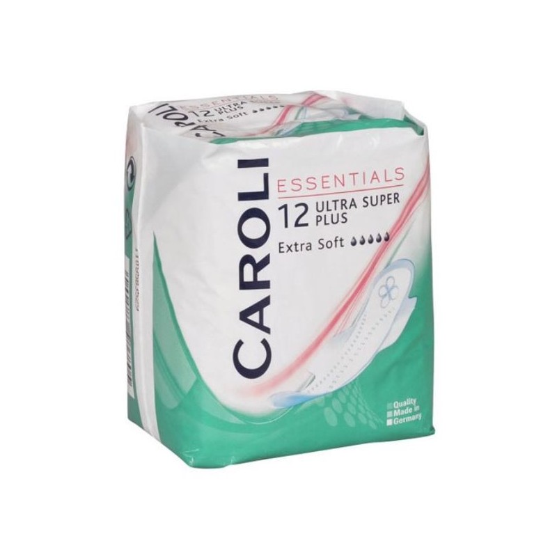 CAROLI serviettes périodiques Extra-Soft Ultra Super Plus boite 12