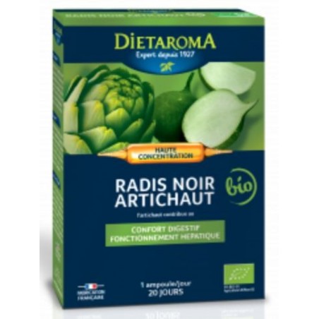 DIETAROMA RADIS NOIR ARTICHAUT BIO boite 20 amp