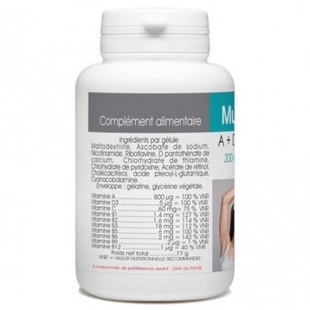 GPH DIFFUSION Multivitamine A+D3+C+GROUPE B 318 mg | 100 gélules