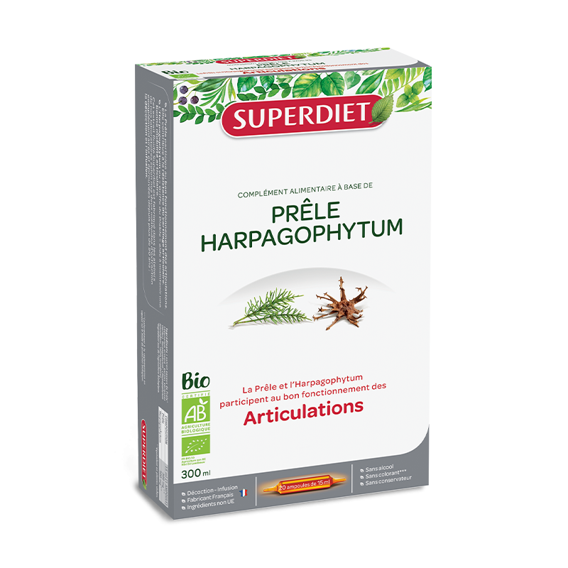 SUPER DIET PRELE-HARPAGOPHYTUM Bio boite 20 ampoules