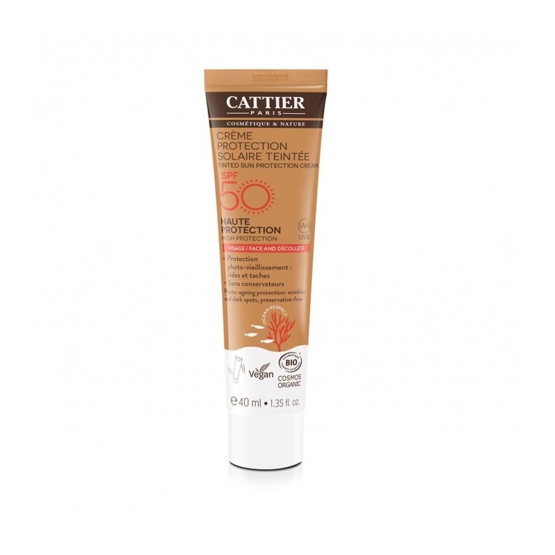 CATTIER crème protection solaire teintée Bio spf 50 (40ml)