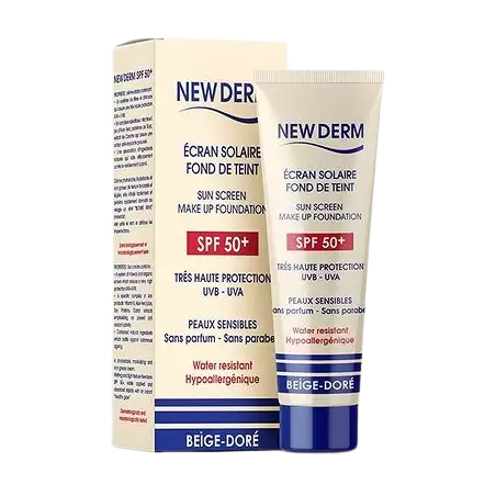 NEW DERM écran solaire teintée Beige Dorée spf 50+ | 50 ml