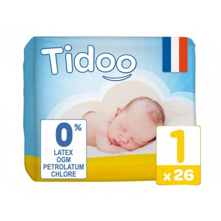 TIDOO Taille 1 (2-5kg) couches Newborn | 26 u