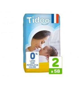 TIDOO Taille 2 (3-6kg) couches Newborn | 58 u