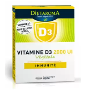 DIETAROMA VITAMINE D3 Végétale 2000UI boite 40 comprimés