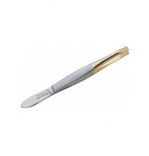 FORMES ET FLAMMES Formes et Flammes Pince à épiler, acier forgé,bouts dorés 8cm réf: 14