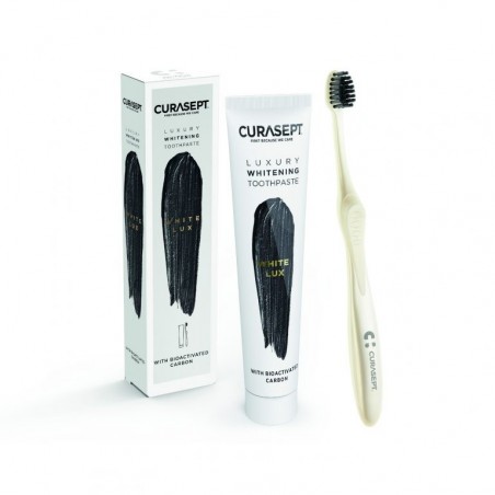 CURASEPT PACK LUXURY WHITENING dentifrice WHITE 75 ml + Brosse à Dent OFFERT