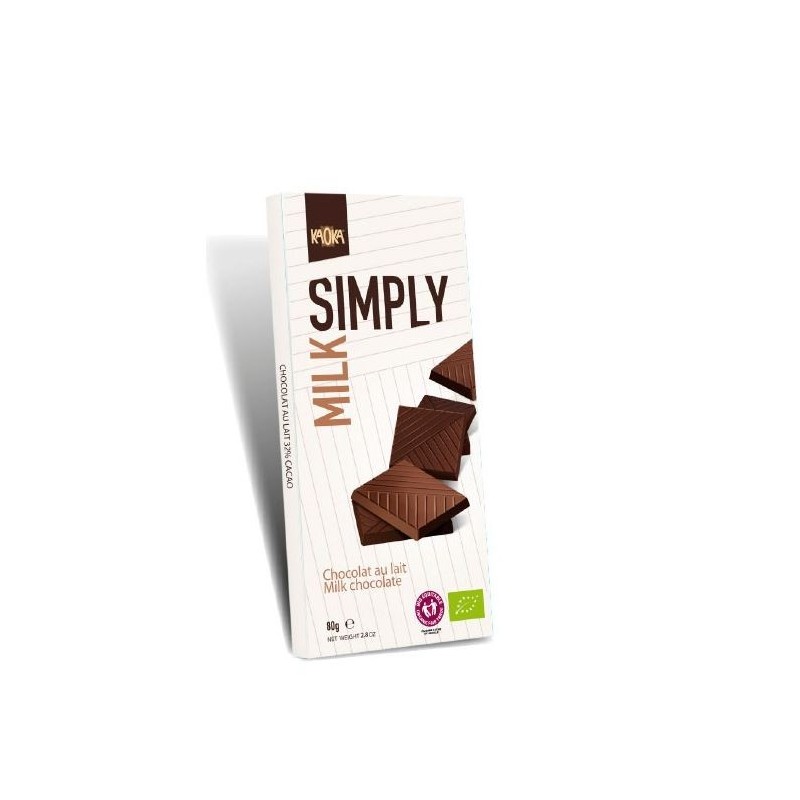 KAOKA tablette de chocolat au lait SIMPLY MILK 32% 80g