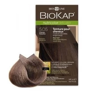 BIOKAP – Nutricolor Delicato 5.05 Châtain Noisette, 140 ml