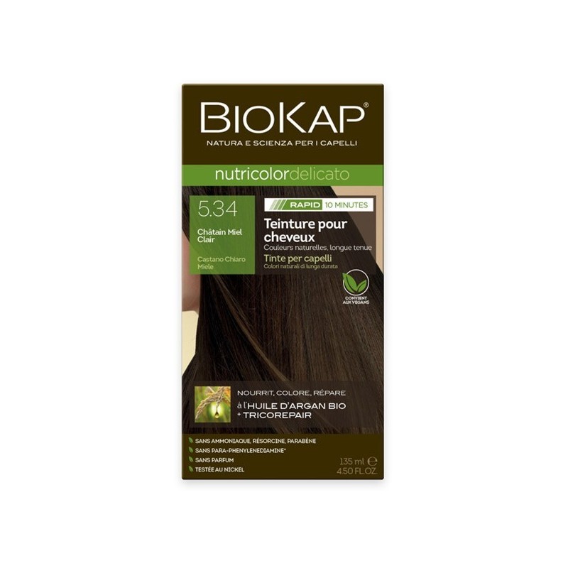 BIOKAP– Nutricolor Delicato Rapid Châtain Miel Clair 5.34 135ml