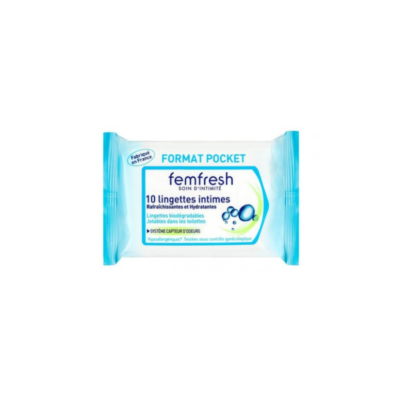 FEMFRESH Lingettes intimes boite 10 unités