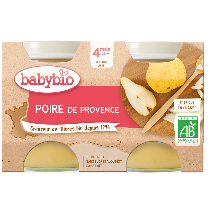 BABYBIO POIRE Petits pots de fruits | 2 x 130 G