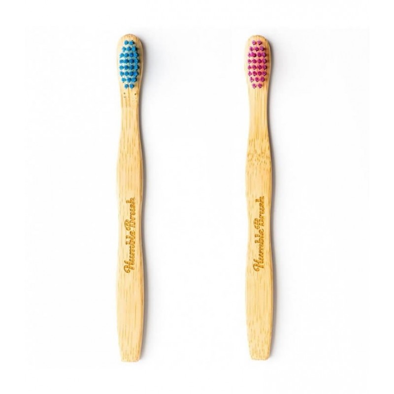 THE HUMBLE.CO Brosse à dents multicolores en bambou pour enfants