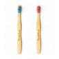 THE HUMBLE.CO Brosse à dents multicolores en bambou pour enfants