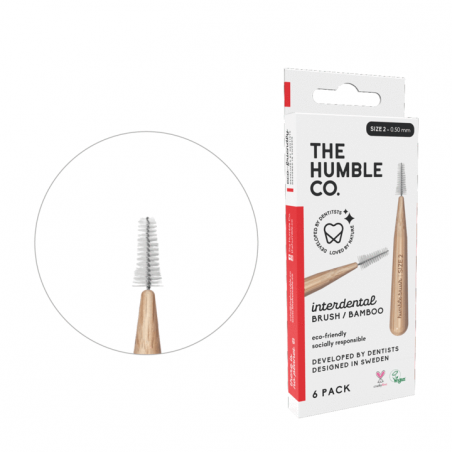 THE HUMBLE.CO Brosse Interdentaire en Bamboo Rouge Taille 2 0.4mm Humble