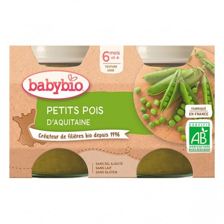 BABYBIO PETITS POIS Petits pots de légumes | 2 x 130 G