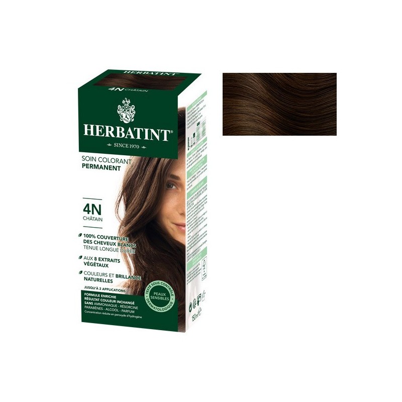 HERBATINT- Coloration Cheveux Naturelle 4N châtain - 150ml -