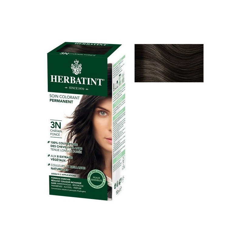 HERBATINT- Coloration Cheveux Naturelle 3N châtain foncé  - 150ml -