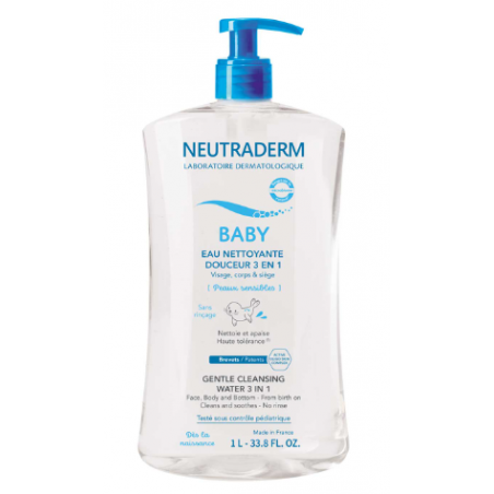 NEUTRADERM BABY Eau Nettoyante Douceur 3 en 1 (1litre)