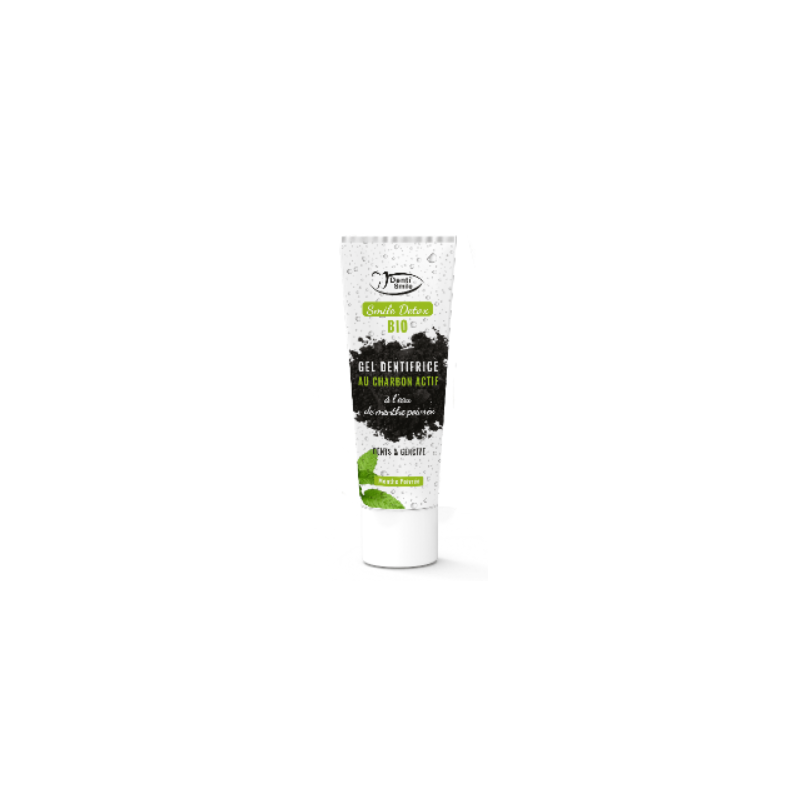 DENTI SMILE DETOX BIO gel dentifrice au charbon actif Menthe Poivrée 75 ml DENTI SMILE DETOX BIO gel dentifrice au charbon actif Menthe Poivrée 75 ml