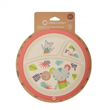 BEBE CONFORT Assiette Apprentissage en Bamboo avec compartiments JUNGLE VIBES