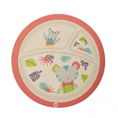 BEBE CONFORT Assiette Apprentissage en Bamboo avec compartiments JUNGLE VIBES