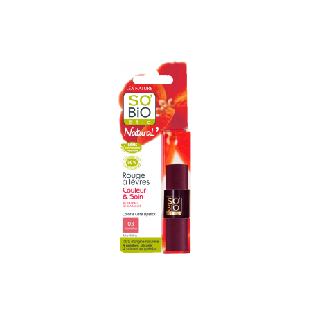 SO'BIO ETIC Rouge à lèvres N03 BOIS DE ROSE