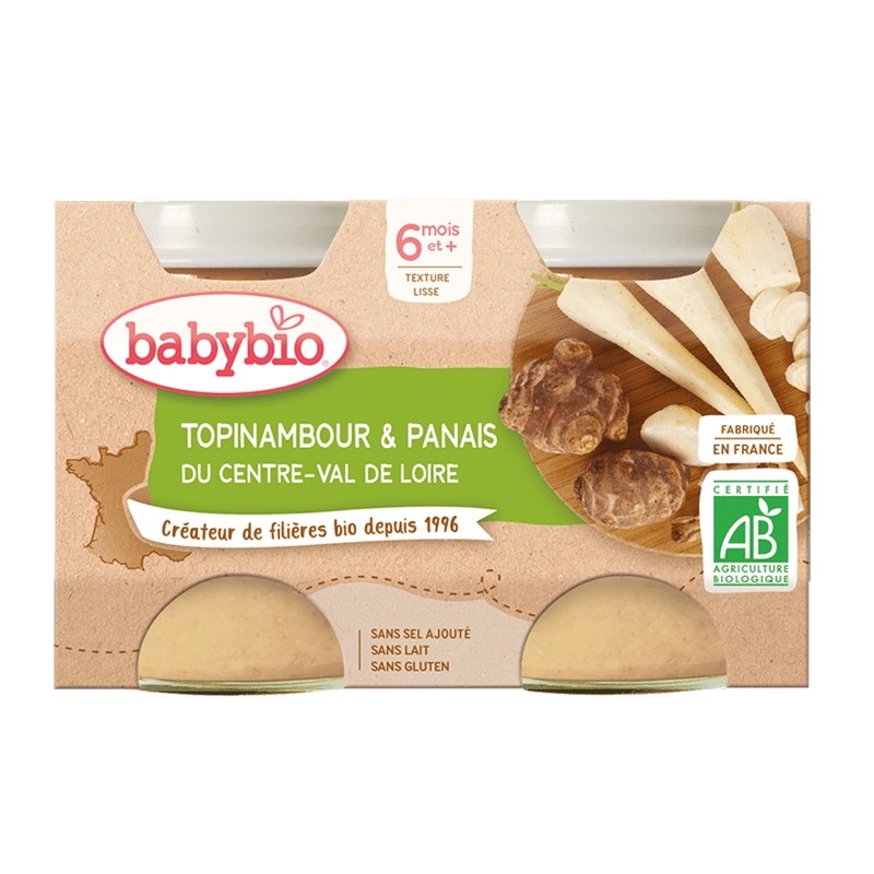 BABYBIO TOPINAMBOUR & PANAIS Petits pots de légumes | 2 x 130 G