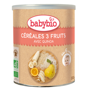 BABYBIO Céréales 3 fruits 220g – dès 8 mois
