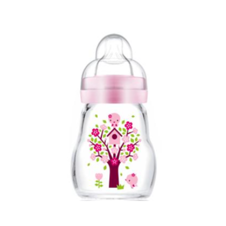 MAM Biberons en verre 0-6 mois 170ml rose