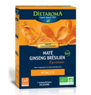 DIETAROMA MATÉ Ginseng Brésilien Vitalité boite 20 ampoules