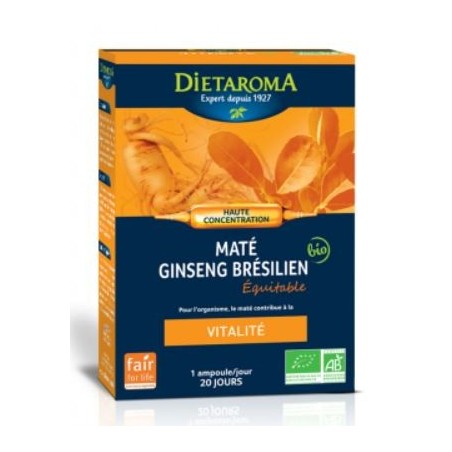 DIETAROMA MATÉ Ginseng Brésilien Vitalité boite 20 ampoules