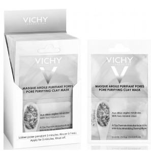 Vichy Masque Minéral Bidose Argile Purifiant Peau Mixte à Grasse | 2 x 6ml