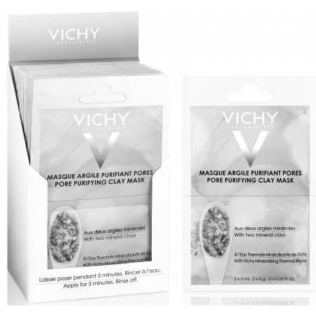 Vichy Masque Minéral Bidose Argile Purifiant Peau Mixte à Grasse | 2 x 6ml