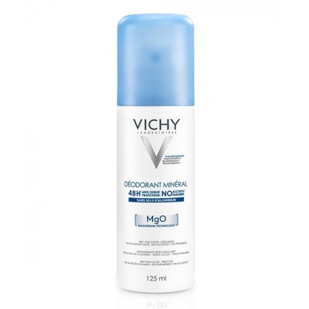 Vichy Dermo-Tolérance Déodorant Minéral 48H Aérosol Sans Sels d'Aluminium Peau Sensible et Réactive | 125ml
