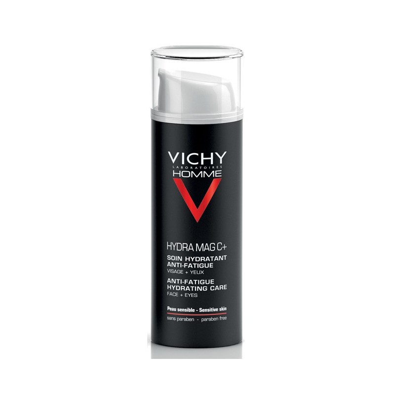 Vichy Homme Hydra Mag C+ Soin Hydratant Anti-Fatigue Visage et Yeux Sensibles | 50ml