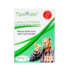 TipsHaler chambre d’inhalation avec masque cloisonné OrHal adult