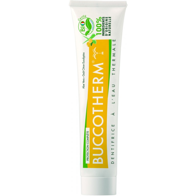 BUCCOTHERM Dentifrice Protection Complète au Citron eucalyptus certifié BIO 75 ml