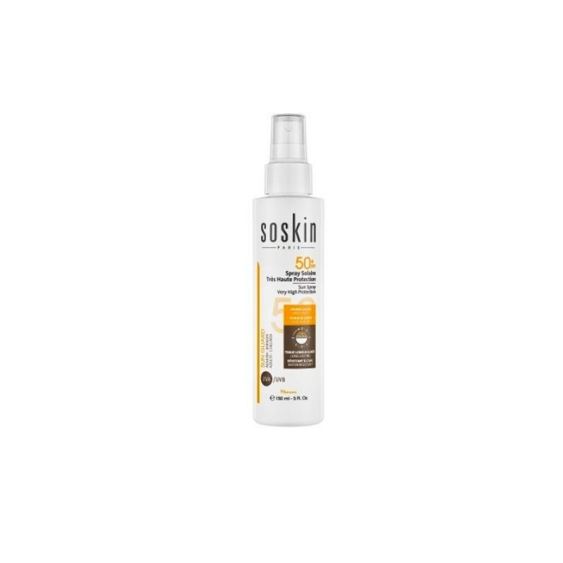 Soskin spray solaire très haute protection spf50+ (adultes et enfants) 125ml