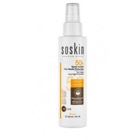 Soskin spray solaire très haute protection spf50+ (adultes et enfants) 125ml