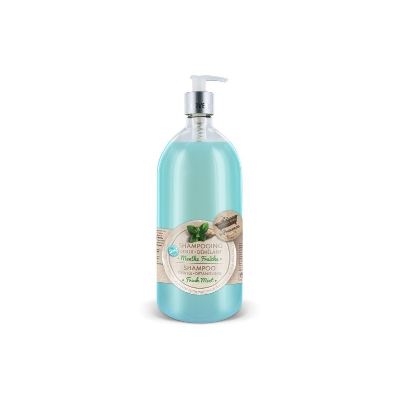 LES PETITS BAINS DE PROVENCE Shampooing Doux Menthe fraiche 1L