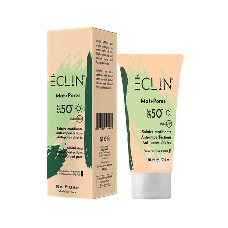 ECLIN crème solaire Mat+ pores spf 50+ | 50 ml