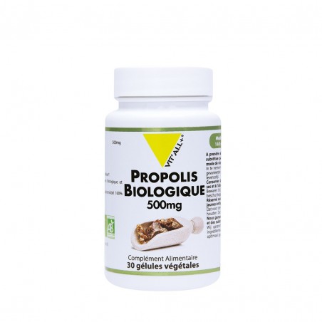 VIT'ALL+ Propolis Biologique 500 mg boite 30 gélules végétales