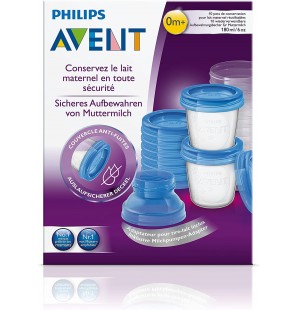 Avent Philips set pots de conservation pour lait maternel 180ml