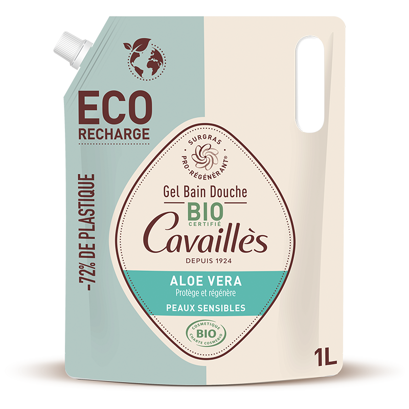 ROGE CAVAILLES Eco-Recharge ALOE VERA gel bain douche BIO 1L