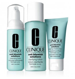 CLINIQUE ANTI-BLEMISH SOLUTIONS FORMULE S.O.S KIT D'INITIATION BASIC 3 TEMPS