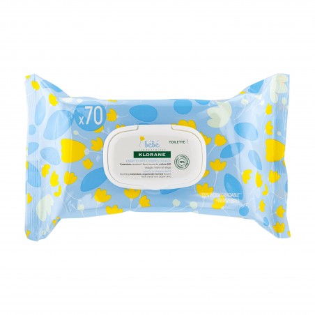 KLORANE BÉBÉ lingettes nettoyante | 70 u