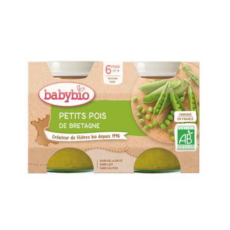 BABYBIO PETITS POIS Petits pots de légumes | 2 x 130 G