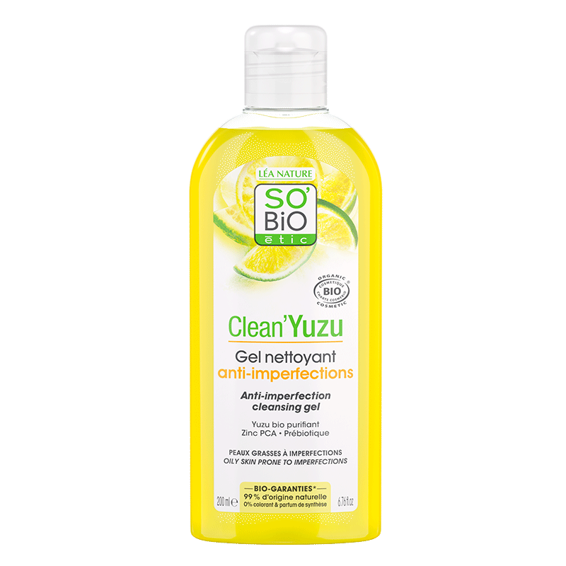 SO'BIO ETIC CLEAN’YUZU gel nettoyant anti imperfections | 200 ml